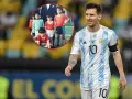 Lionel Messi wzrost: porównanie dorosłego piłkarza z dzieciństwa. Na zdjęciu młody Messi w grupie chłopców i dorosły Messi w stroju Argentyny.