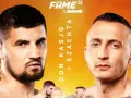 Karta walk Fame MMA 32: Don Kasjo vs Szachta. Dwóch zawodników w zbliżeniu, gotowych do walki.