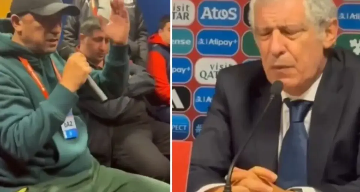 Konferencja prasowa po meczu Santos FC. Trener Fernando Santos odpowiada na pytania dziennikarzy.