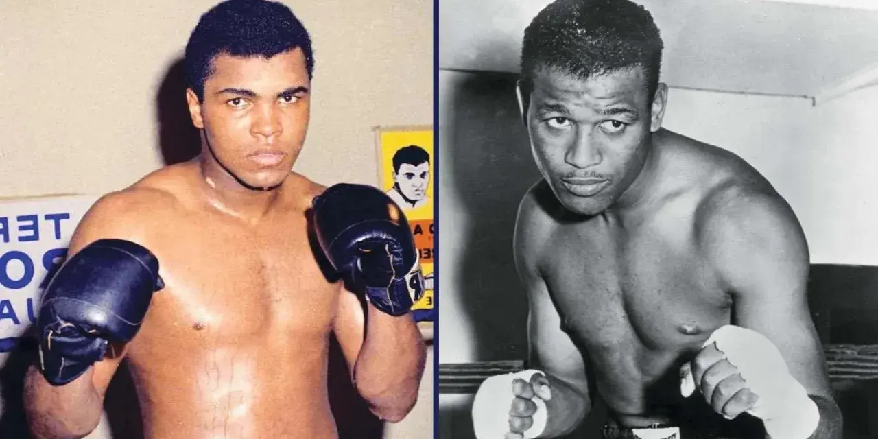 Muhammad Ali i Sugar Ray Robinson, dwaj legendarni bokserzy, którzy na zawsze zapisali się w historii jako najlepsi bokserzy w historii.