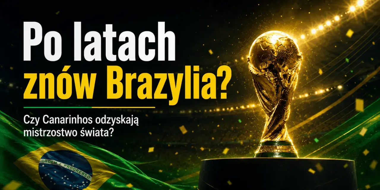 Złoty Puchar Świata i flaga Brazylii. Czy Canarinhos, z ich 5 zwycięstwami, znów zdobędą mistrzostwo świata?