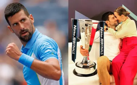 Novak Djoković z pucharem ATP Finals i żoną. Mimo sukcesów, jego życie naznaczyła rodzinna tragedia.