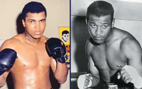 Muhammad Ali i Sugar Ray Robinson, dwaj legendarni bokserzy, którzy na zawsze zapisali się w historii jako najlepsi bokserzy w historii.