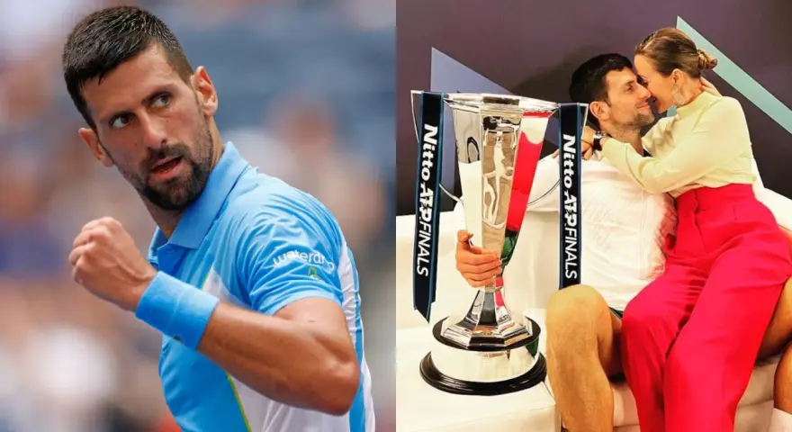 Novak Djoković z pucharem ATP Finals i żoną. Mimo sukcesów, jego życie naznaczyła rodzinna tragedia.