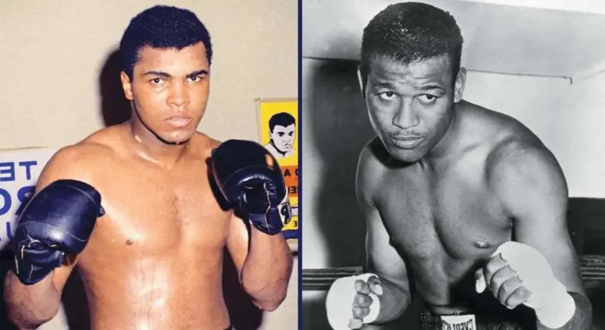 Muhammad Ali i Sugar Ray Robinson, dwaj legendarni bokserzy, którzy na zawsze zapisali się w historii jako najlepsi bokserzy w historii.
