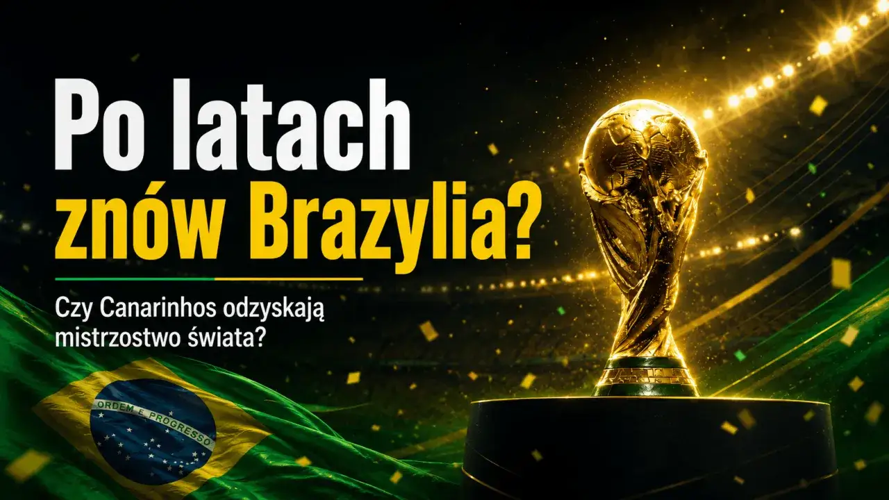 Złoty Puchar Świata i flaga Brazylii. Czy Canarinhos, z ich 5 zwycięstwami, znów zdobędą mistrzostwo świata?